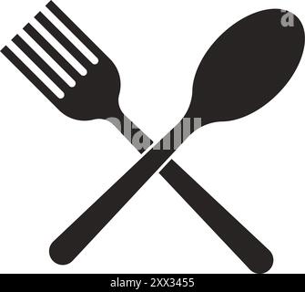 spoon and fork icon vector illustration symbol design Stock Vector