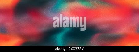 Red, orange and teal watercolor seamless gradient with paper texture. Vintage ombre bg. Liquid color transitions in abstract vector pattern Stock Vector