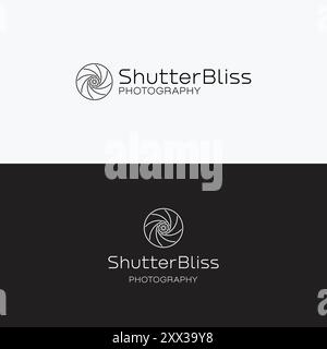 Shutter Bliss Minimal Photography Logo Design Stock Vector
