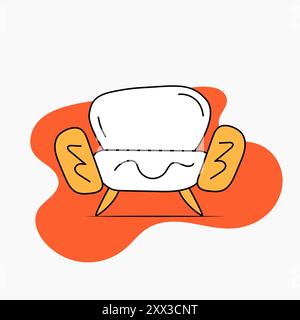 Chair or sofa vector icons. Home interior. A place to relax at home. Sofa in flat style. Stock Vector
