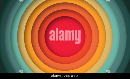 Abstract 1950's colorful background with circles element and retro ...