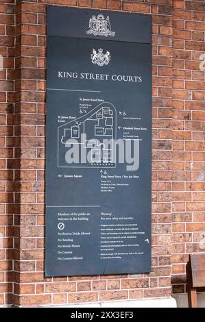 A wall plan of the Supreme Court of New South Wales in King Street Courts in King Street, in Sydney, New South Wales (NSW) Australia. Stock Photo