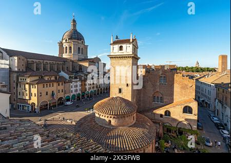 Piazza delle Erbe, Mantua, Mantova, Italy Stock Photo