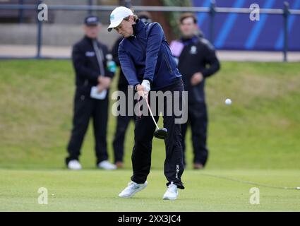 Scotland's Catriona Matthew on the 18th during day one of the 2024 AIG ...