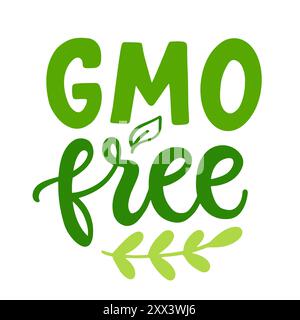 GMO Free Organic Food Vector Lettering Set Stock Vector