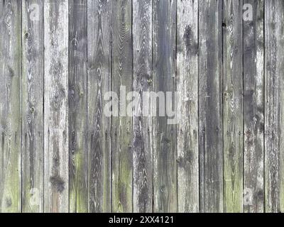 Old weathered wooden fence texture, horizontal background Stock Photo