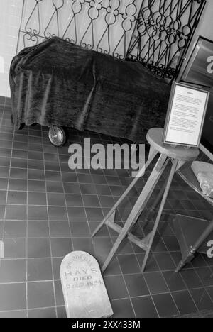 Morgue and autopsy room display at Glore Psychiatric Museum in St. Joseph, Missouri, USA. Stock Photo