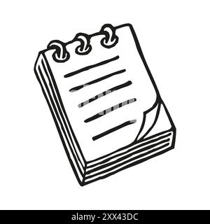 Doodle Notepad icon handdrawn with ink pen Stock Vector