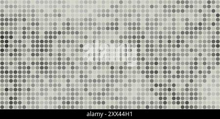 Abstract Black and White Spotted Pixels Pattern with Random Shades of Gray - Geometric Mosaic Texture, Generative Art, Vector Background Stock Vector
