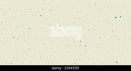 Abstract Colorful Sparsely Spotted Pattern, Squares, Spots and Triangles with Random Sizes and Orientation with Colors of Grey and Blue - Minimalist G Stock Vector