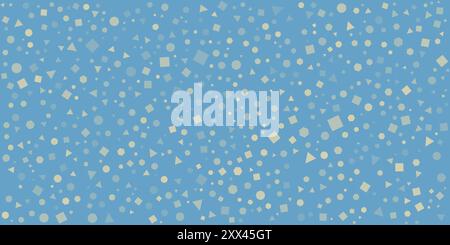 Abstract Colorful Spotted Pattern, Squares, Spots, Triangles and Hexagons with Random Sizes and Orientation - Colors of Green and Blue - Minimalist Ge Stock Vector