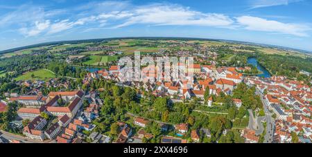 Aerial view of the town of Neuburg on the Danube in Upper Bavaria Stock Photo