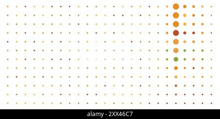 Abstract Colorful Spotted Vertically Aligned Variously Sized Pixels Pattern - Geometric Mosaic Texture, Generative Art on White Vector Background Stock Vector