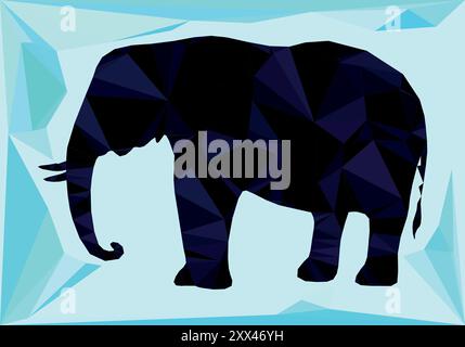 Elephant polygonal geometrical shapes vector illustration modern design Stock Vector