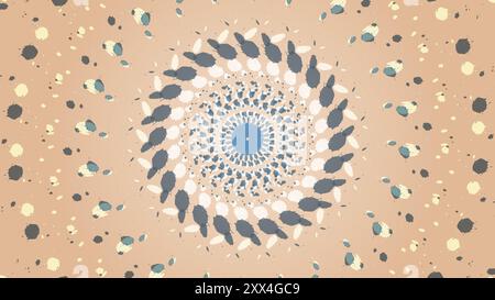 Hypnotic Spiral Abstract Pattern with Neutral Tones Stock Vector