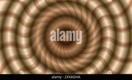 concentric rings in warm brown and beige tones, with a radial blur effect creating a tunnel-like, hypnotic depth and motion. Stock Vector