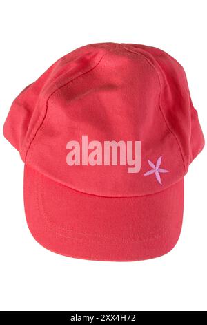 girls pink baseball cap isolated on white background Stock Photo