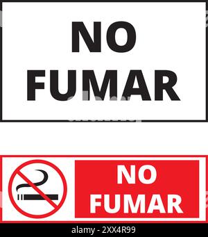 No fumar banners on a white background (trad. no smoking) Stock Vector
