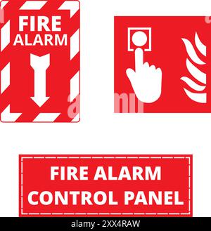 Fire alarm banners on a white background Stock Vector