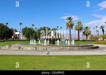 Fountain, Palm Springs International Airport, California Stock Photo