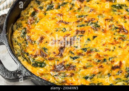 Healthy Baked Spinach Maria Dip with Cheese and Toast Stock Photo