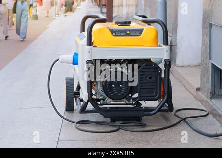 Portable gas or diesel generator to provide electricity. Problem with electricity. Blackout. Stock Photo