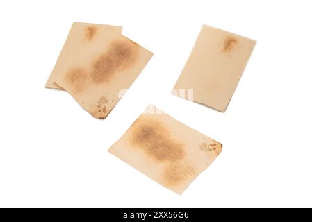Old crumpled beige paper background. Stock Photo
