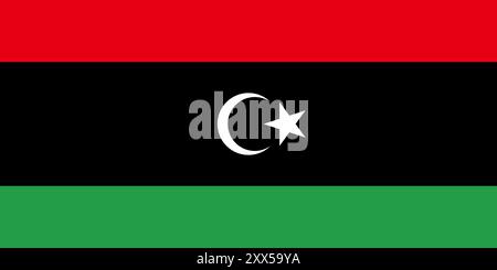 Flag of Libya, national symbol Stock Vector