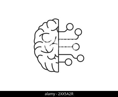 Ai, artificial intelligence, brain icon. Vector illustration. Stock Vector