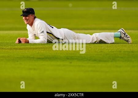 Bristol, UK, 22 August 2024. Gloucestershire's Miles Hammond during the Vitality County Championship Division Two match between Gloucestershire and Leicestershire. Credit: Robbie Stephenson/Gloucestershire Cricket/Alamy Live News Stock Photo