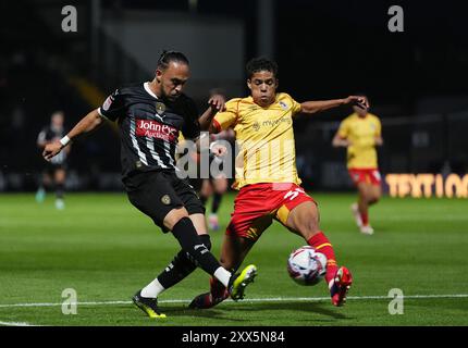 Notts County's Jodi Jones scores their side's third goal of the game during the Sky Bet League Two match at Meadow Lane, Nottingham. Picture date: Thursday August 22, 2024. Stock Photo