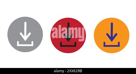 Download icon . Software download icons, Load symbol. Download button, files icons. simple icon isolated on transparent background. Stock Vector