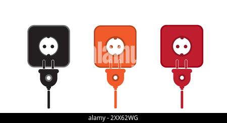 Plug and Socket Icon Editable Stroke. Stock Vector