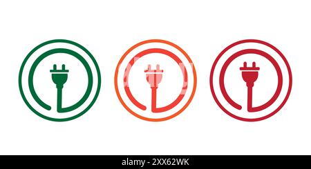 Plug and Socket Icon Editable Stroke. Stock Vector