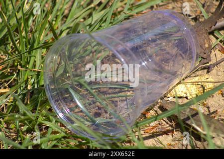 clear empty fast food cup garbage Stock Photo