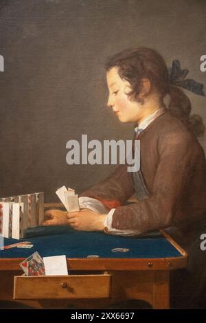painting by Jean simeon Chardin called The House of Cards painted in 1737 Stock Photo