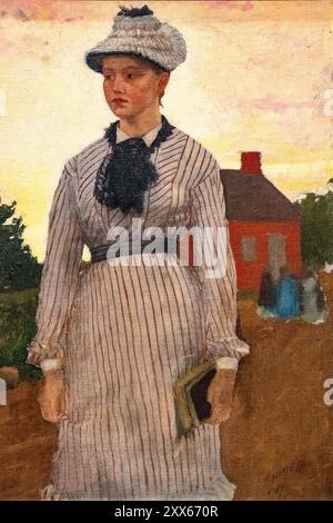 painting by Winslow Homer called The Red School House painted in 1873 Stock Photo