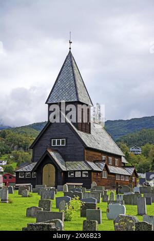 Roldal Stave Church is a stave church in Roldal in the municipality of Odda in the county of Hordaland, Norway, Hordaland, Norway, Europe Stock Photo