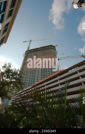 Editorial Use Only August 20, 2024 St. Petersburg, FL, USA. Construction on The Residences at 400 Central Ave. Will be the tallest building intown Stock Photo