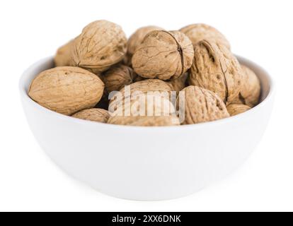 Walnuts isolated on white background (selective focus, close-up shot) Stock Photo