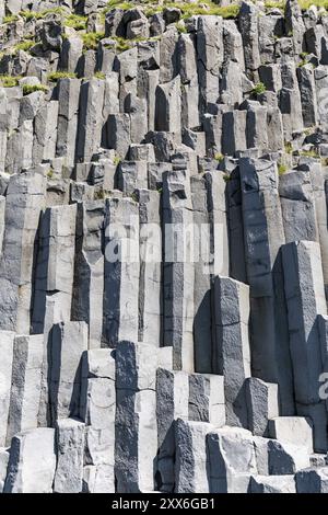 Abstract Icelandic rugged basalt rock natural wall pattern in ...