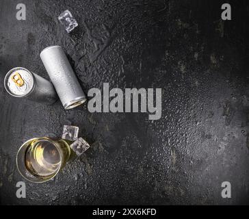 Energy Drinks on a vintage background as detailed close-up shot, selective focus Stock Photo