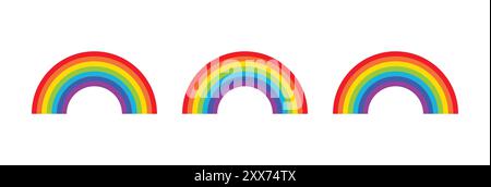 Rainbow icon set. Vector illustration. Stock Vector