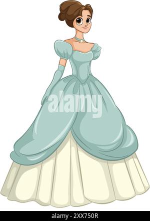 Princess in a beautiful, flowing dress Stock Vector Image & Art - Alamy