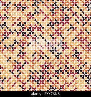Black and orange color metaball seamless pattern for the background and other digital prints. Stock Vector