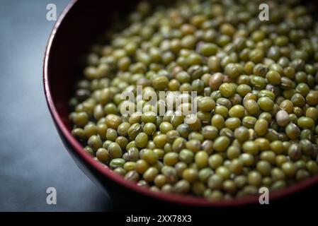 Monggo or mung beans in a bowl - close-up Stock Photo