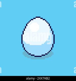 Vector Illustration of egg with Pixel Art Design, perfect for game assets themed designs Stock Vector