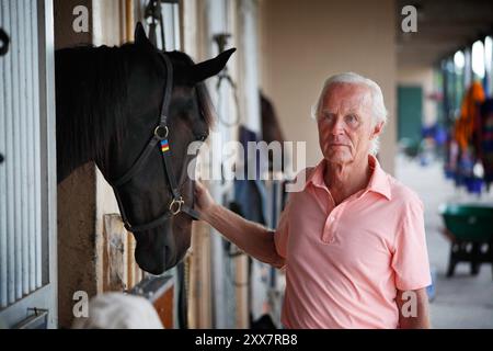 Norwegian Shipping Heir Jørgen Jahre Jr. devotes his life and fortune to horses. Stock Photo