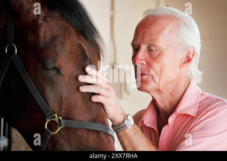 Norwegian Shipping Heir Jørgen Jahre Jr. devotes his life and fortune to horses. Stock Photo