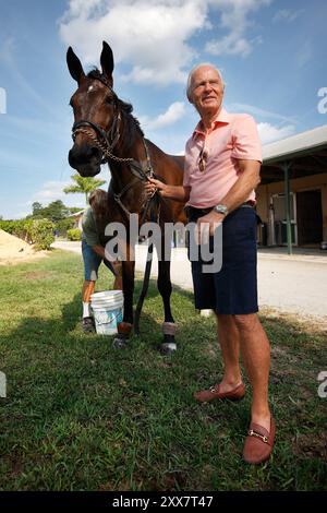 Norwegian Shipping Heir Jørgen Jahre Jr. devotes his life and fortune to horses. Stock Photo